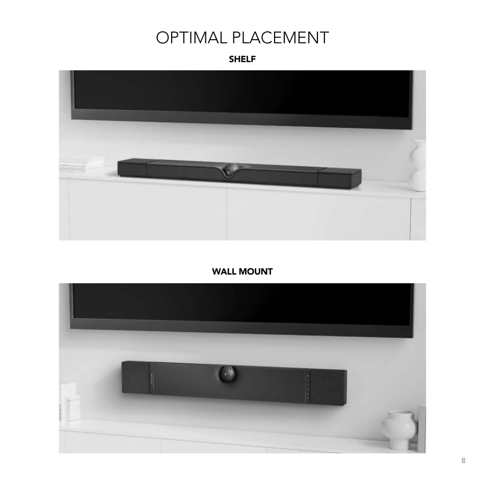 Optimal placement | Devialet Dione 950W Virtual 5.1.2-Channel Soundbar User Manual | Page 8 / 36