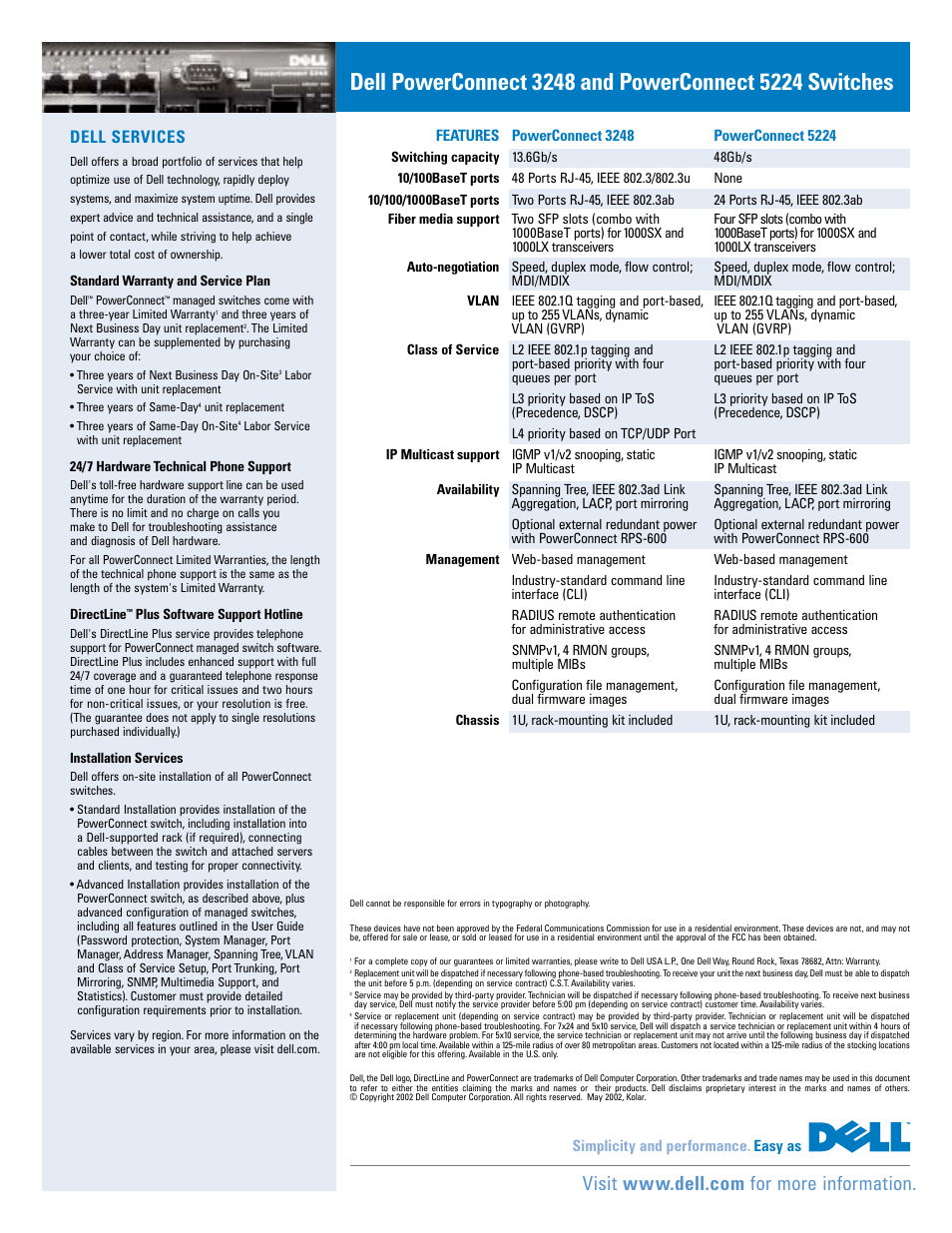 Dell services | Dell 3248 User Manual | Page 2 / 2