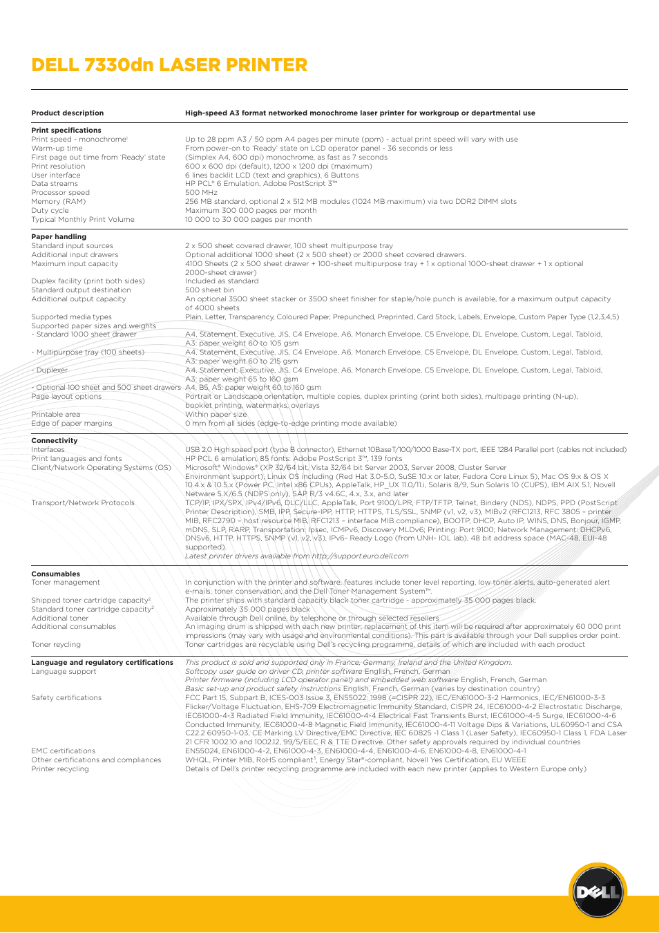 Dell 7330dn laser printer | Dell 7330dn User Manual | Page 3 / 4