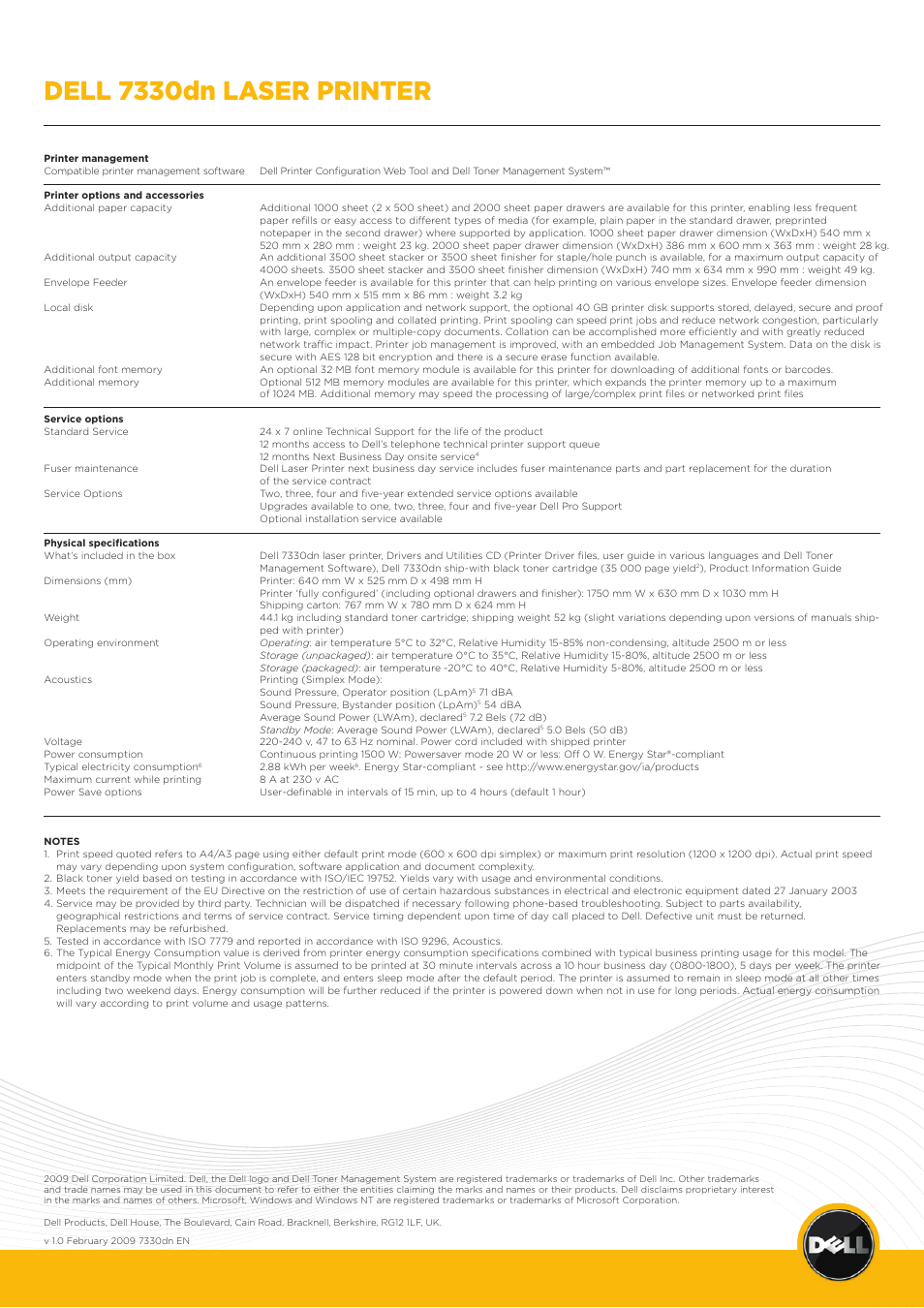 Dell 7330dn laser printer | Dell 7330dn User Manual | Page 4 / 4