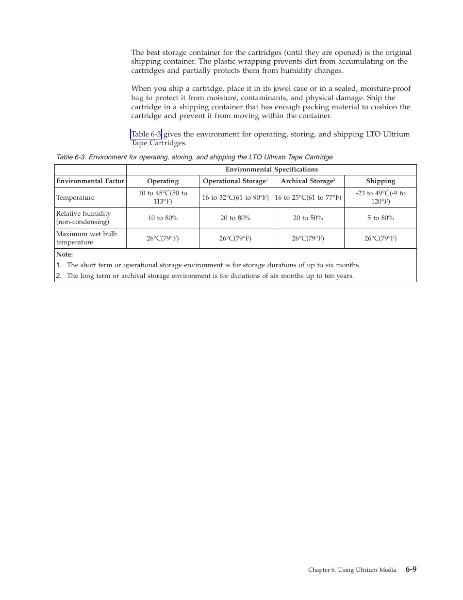 Environment, Operating, Storing | Shipping, Ultrium, Tape, Cartridge | Dell TL2000 User Manual | Page 153 / 264