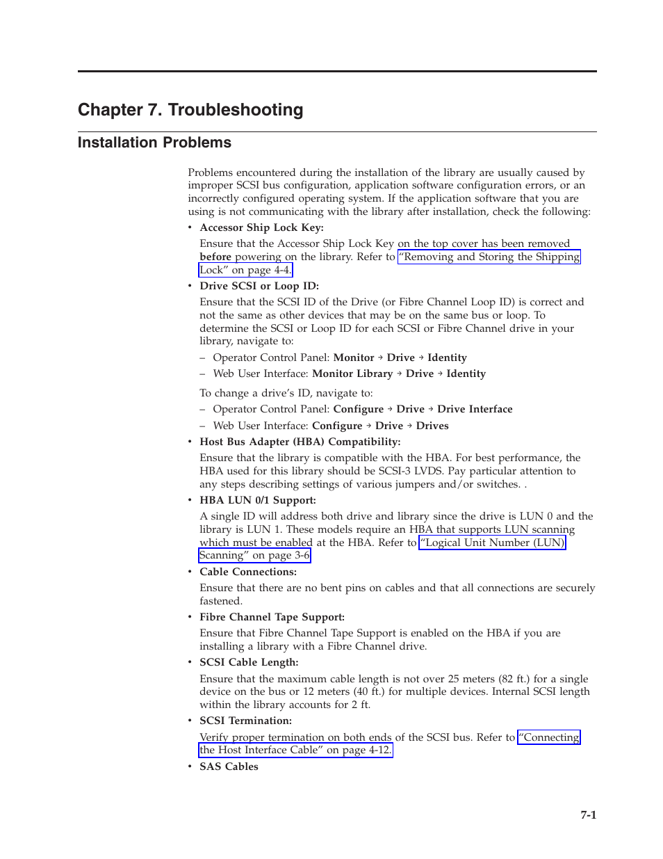 Chapter 7. troubleshooting, Installation problems, Chapter | Troubleshooting, Installation, Problems | Dell TL2000 User Manual | Page 155 / 264