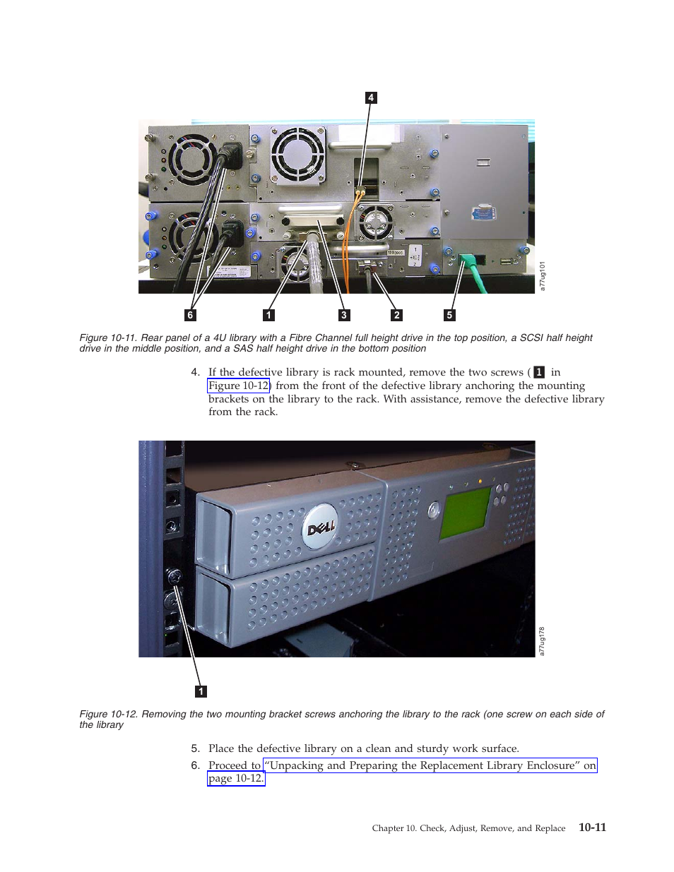 Rear, Panel, Library | With, Fibre, Channel, Full, Height, Drive, Position | Dell TL2000 User Manual | Page 197 / 264