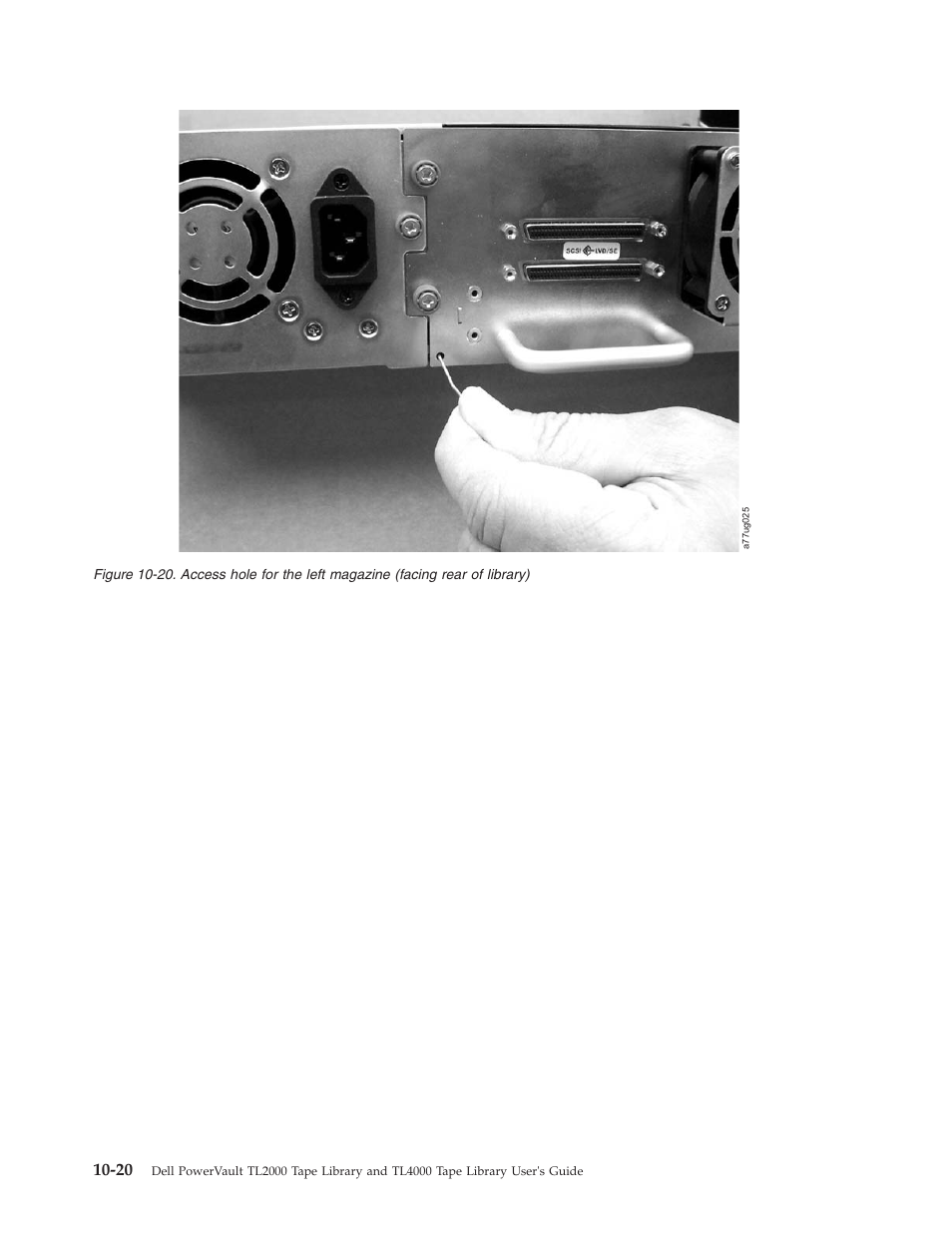 Access, Hole, Left | Magazine, Facing, Rear, Library), Figure | Dell TL2000 User Manual | Page 206 / 264