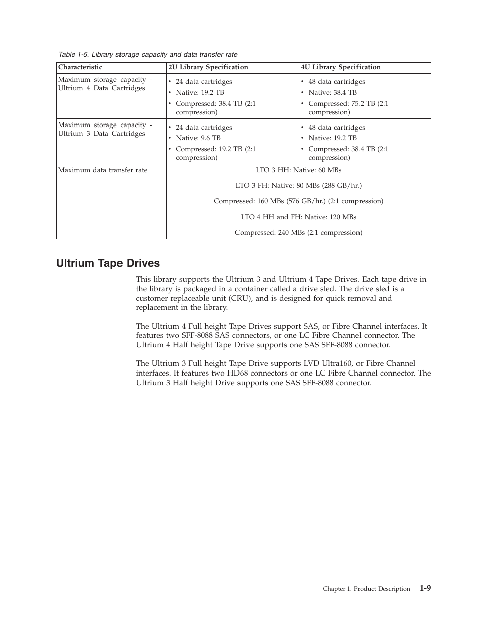 Ultrium tape drives, Ultrium, Tape | Drives, Library, Storage, Capacity, Data, Transfer, Rate | Dell TL2000 User Manual | Page 27 / 264