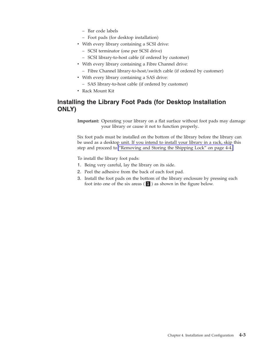 Installing, Library, Foot | Pads, Desktop, Installation, Only) | Dell TL2000 User Manual | Page 53 / 264