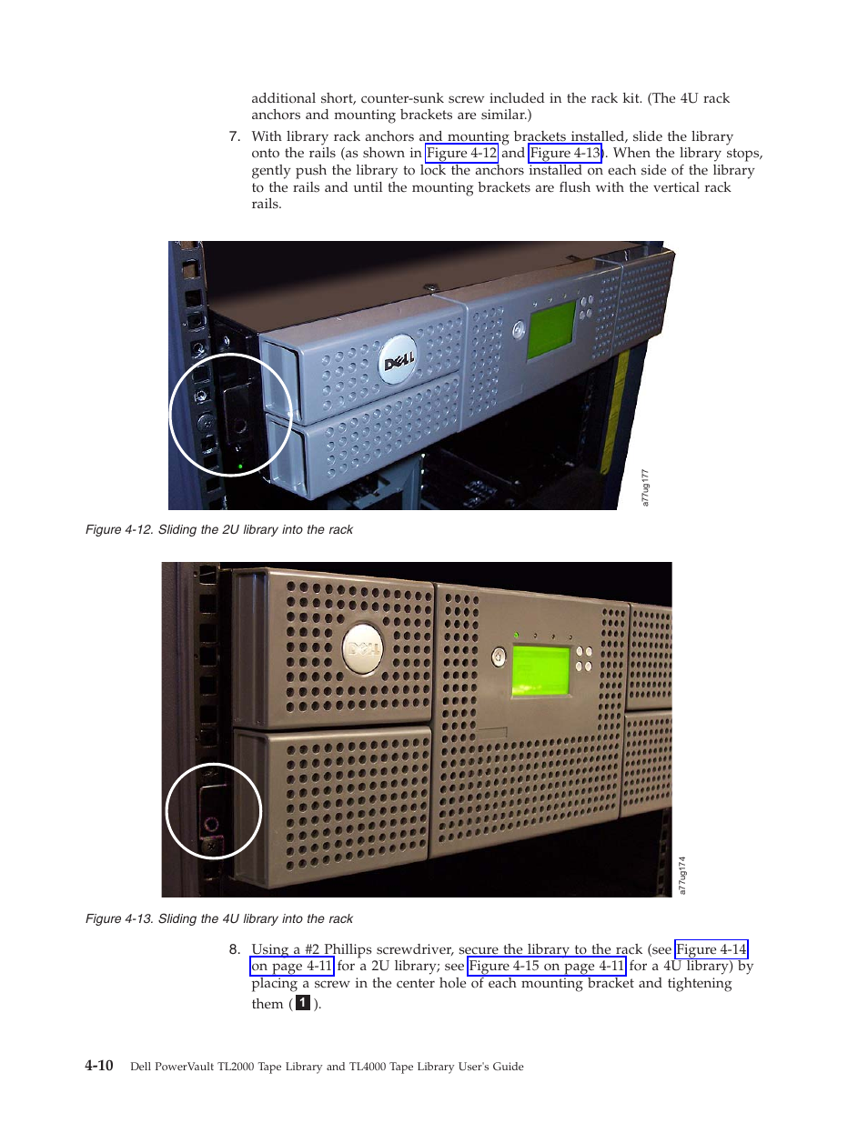 Sliding, Library, Into | Rack | Dell TL2000 User Manual | Page 60 / 264