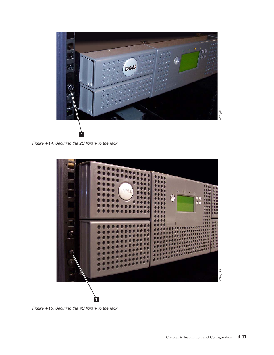 Securing, Library, Rack | Figure | Dell TL2000 User Manual | Page 61 / 264
