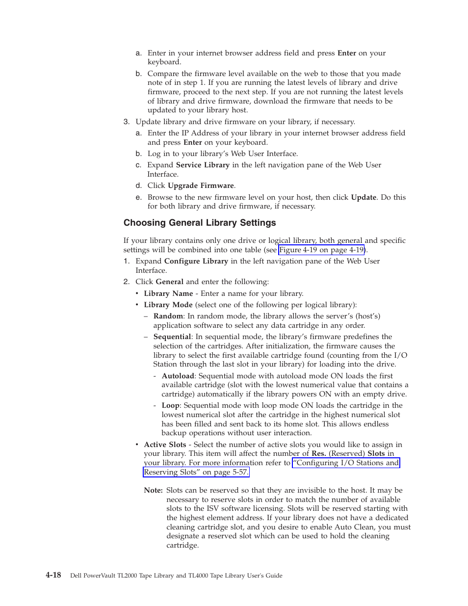 Choosing general library settings, Choosing, General | Library, Settings | Dell TL2000 User Manual | Page 68 / 264