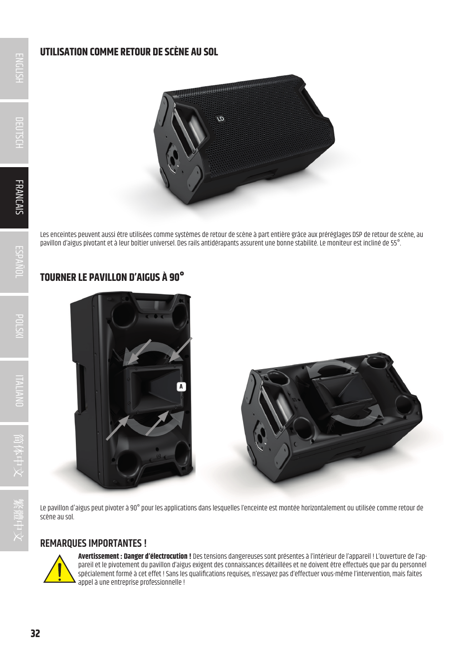 LD Systems ICOA 15 A BT Two-Way 15" Coaxial 1200W Powered Portable PA Speaker with Bluetooth User Manual | Page 32 / 92