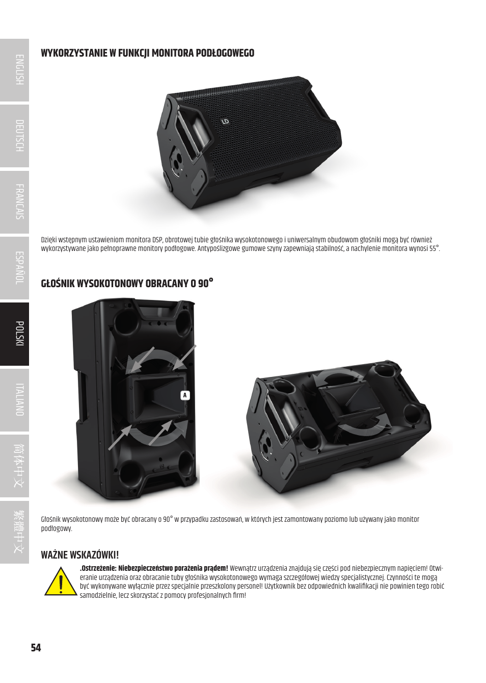 LD Systems ICOA 15 A BT Two-Way 15" Coaxial 1200W Powered Portable PA Speaker with Bluetooth User Manual | Page 54 / 92