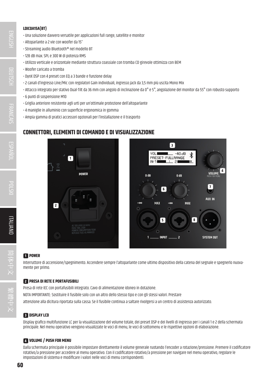 LD Systems ICOA 15 A BT Two-Way 15" Coaxial 1200W Powered Portable PA Speaker with Bluetooth User Manual | Page 60 / 92