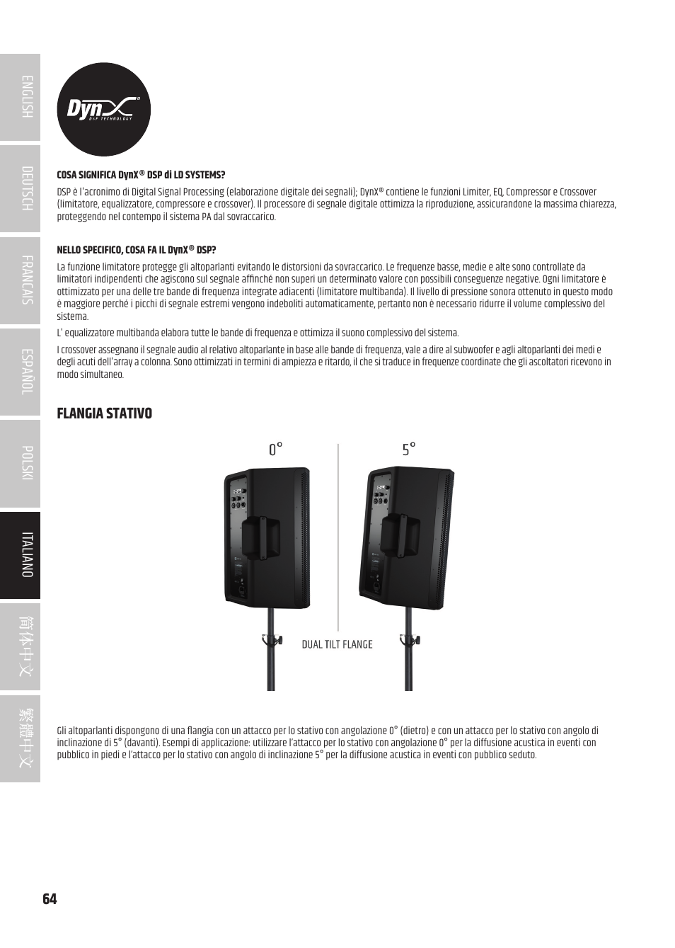 Flangia stativo | LD Systems ICOA 15 A BT Two-Way 15" Coaxial 1200W Powered Portable PA Speaker with Bluetooth User Manual | Page 64 / 92