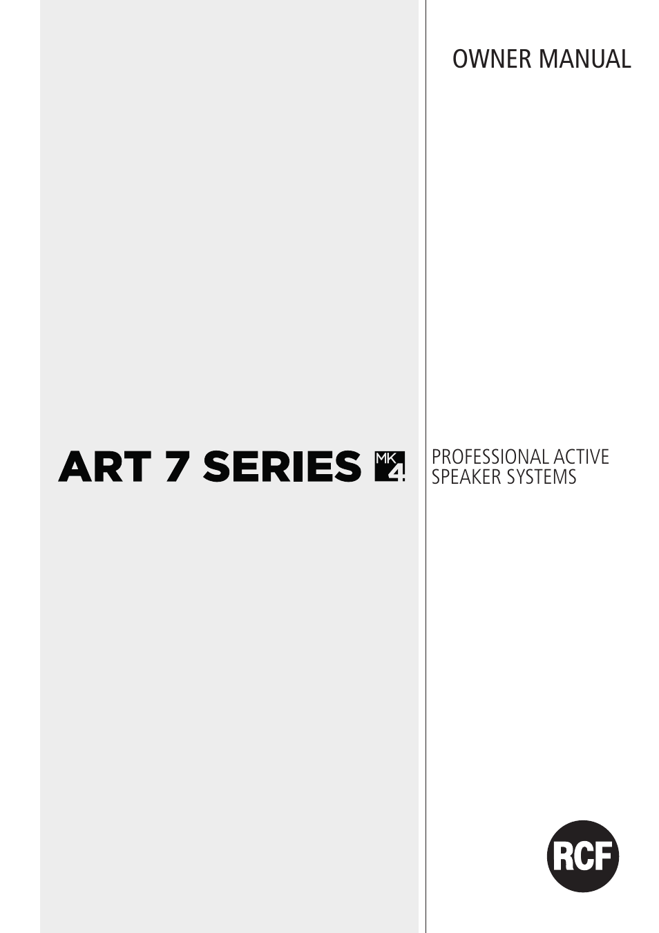 RCF 710-A MK4 - 10" 2-Way 1400W Active Speaker User Manual | 12 pages