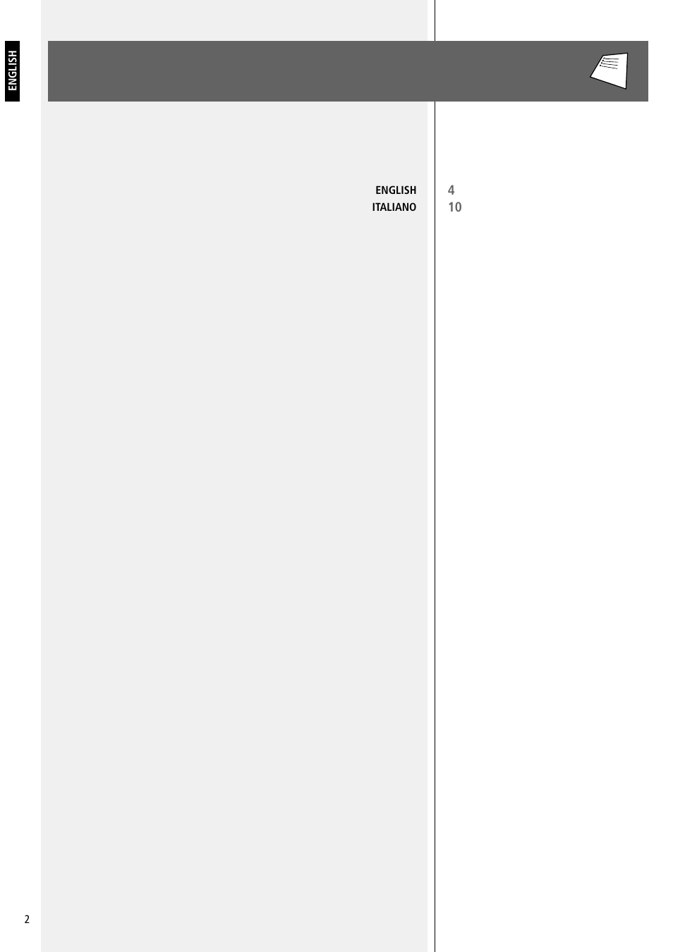 Language | RCF SUB 8003-AS II 2200W Powered 18" Subwoofer User Manual | Page 2 / 16