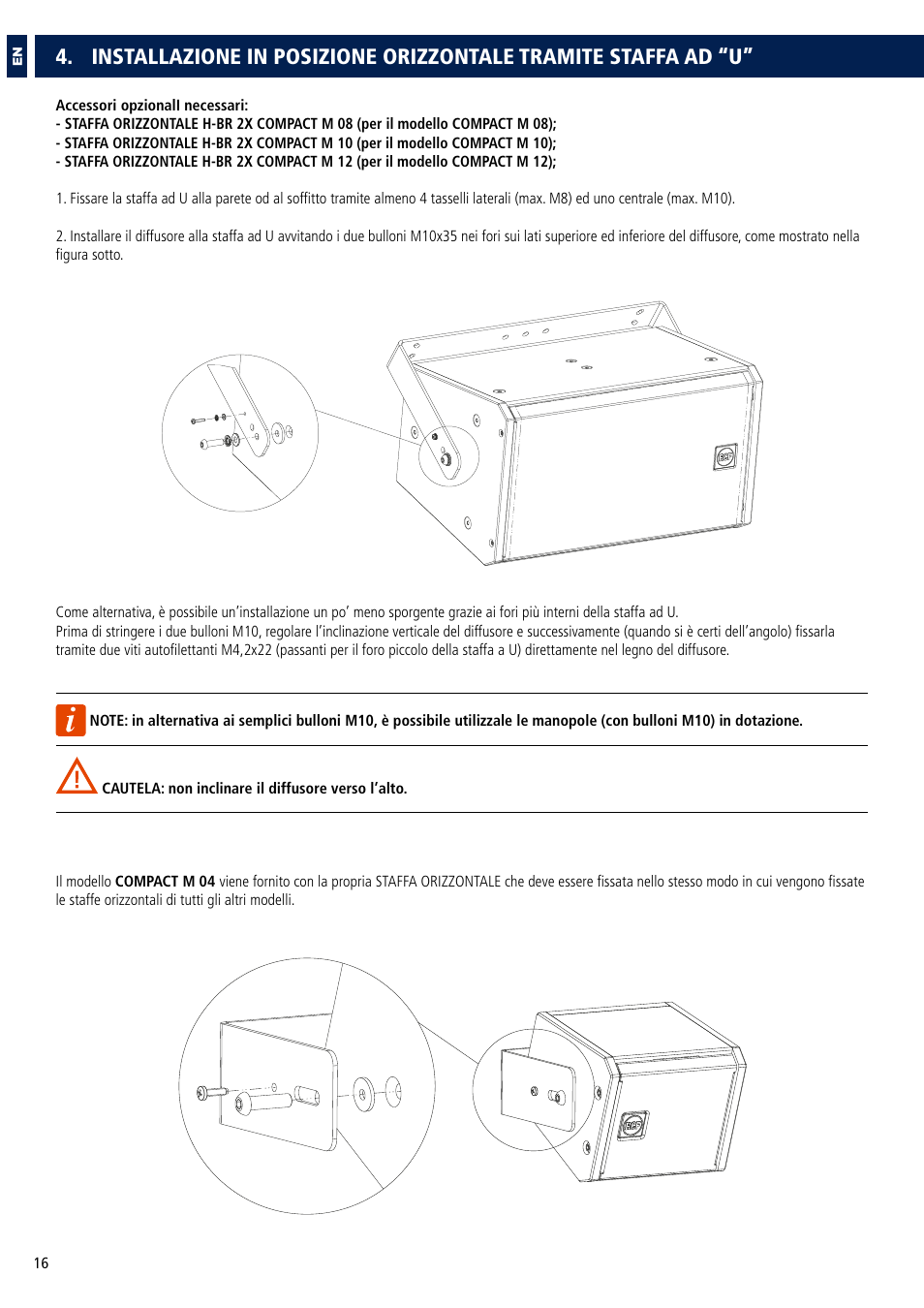 RCF COMPACT M 08 Passive 2-Way Speaker (White) User Manual | Page 16 / 28