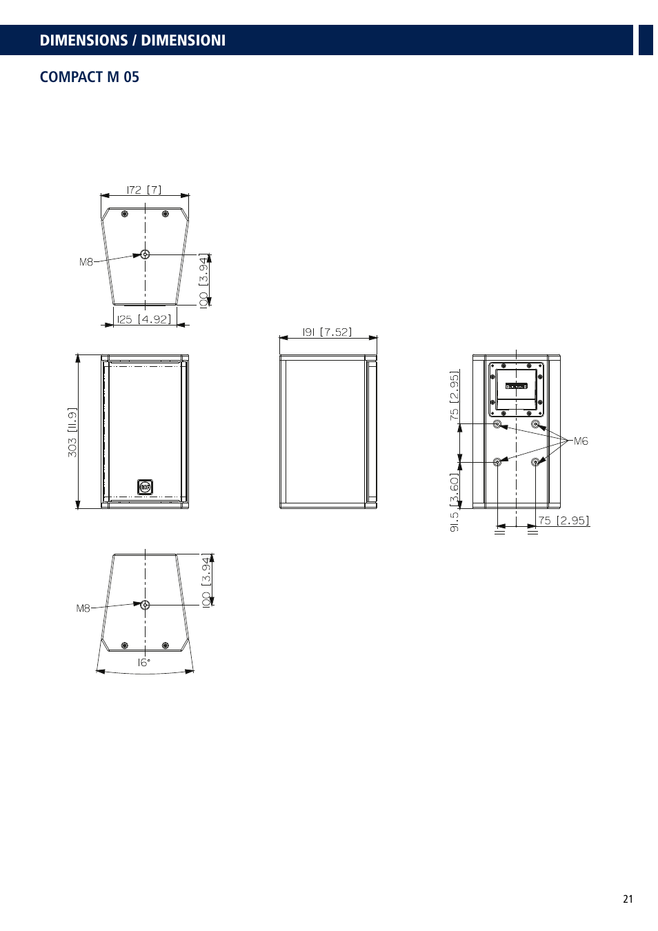 RCF COMPACT M 08 Passive 2-Way Speaker (White) User Manual | Page 21 / 28