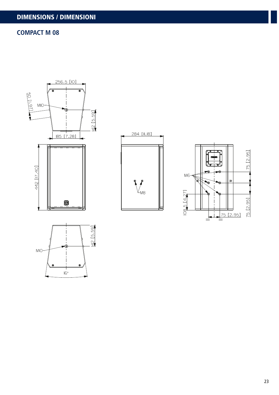 RCF COMPACT M 08 Passive 2-Way Speaker (White) User Manual | Page 23 / 28