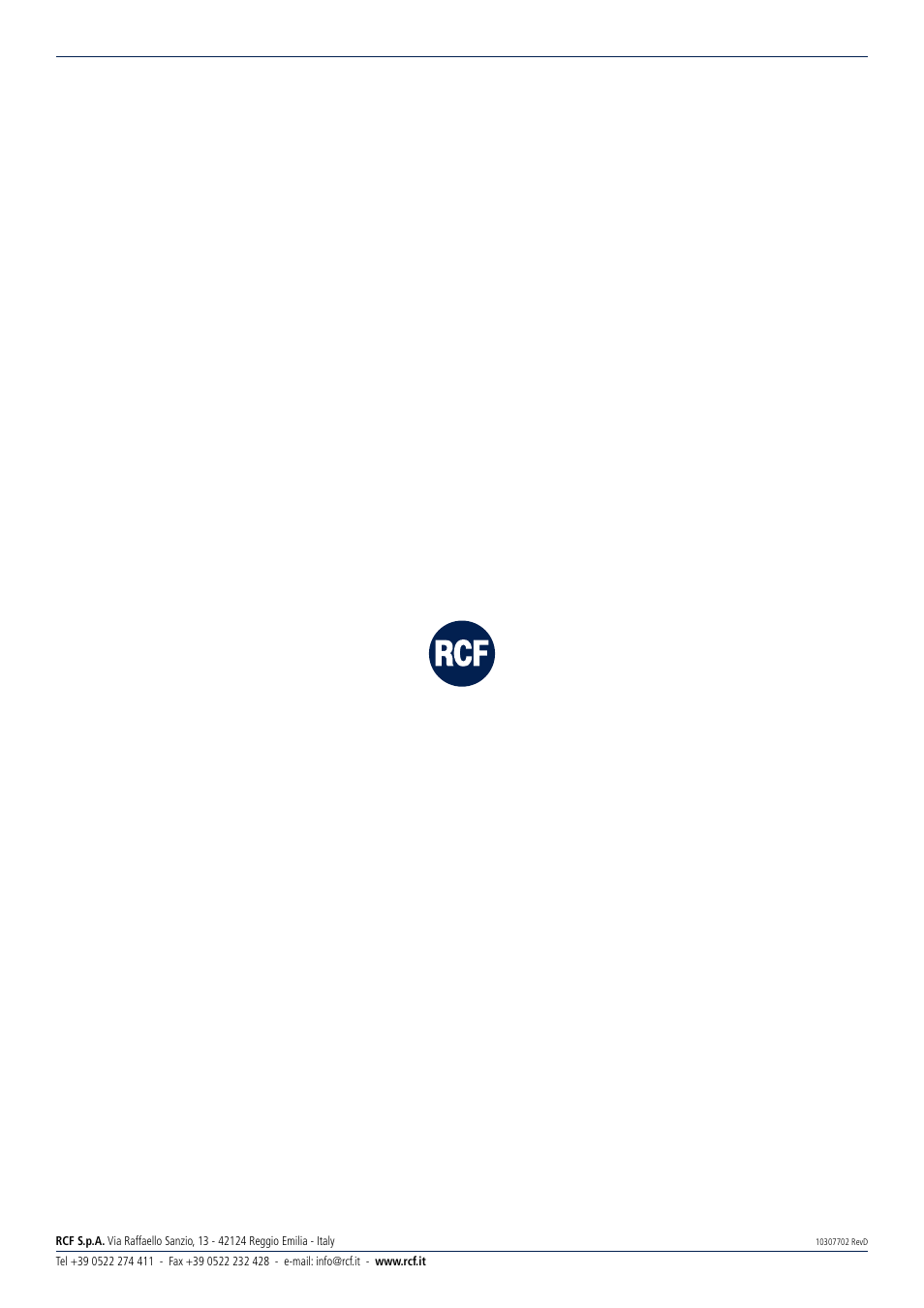 RCF COMPACT M 08 Passive 2-Way Speaker (White) User Manual | Page 28 / 28