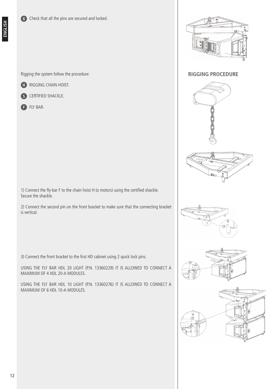 Rigging procedure | RCF HDL10-A 1400W Dual 8" Active Line Array Module (Black) User Manual | Page 12 / 44