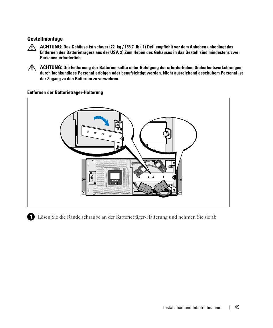 Gestellmontage | Dell 1642018871 User Manual | Page 51 / 184