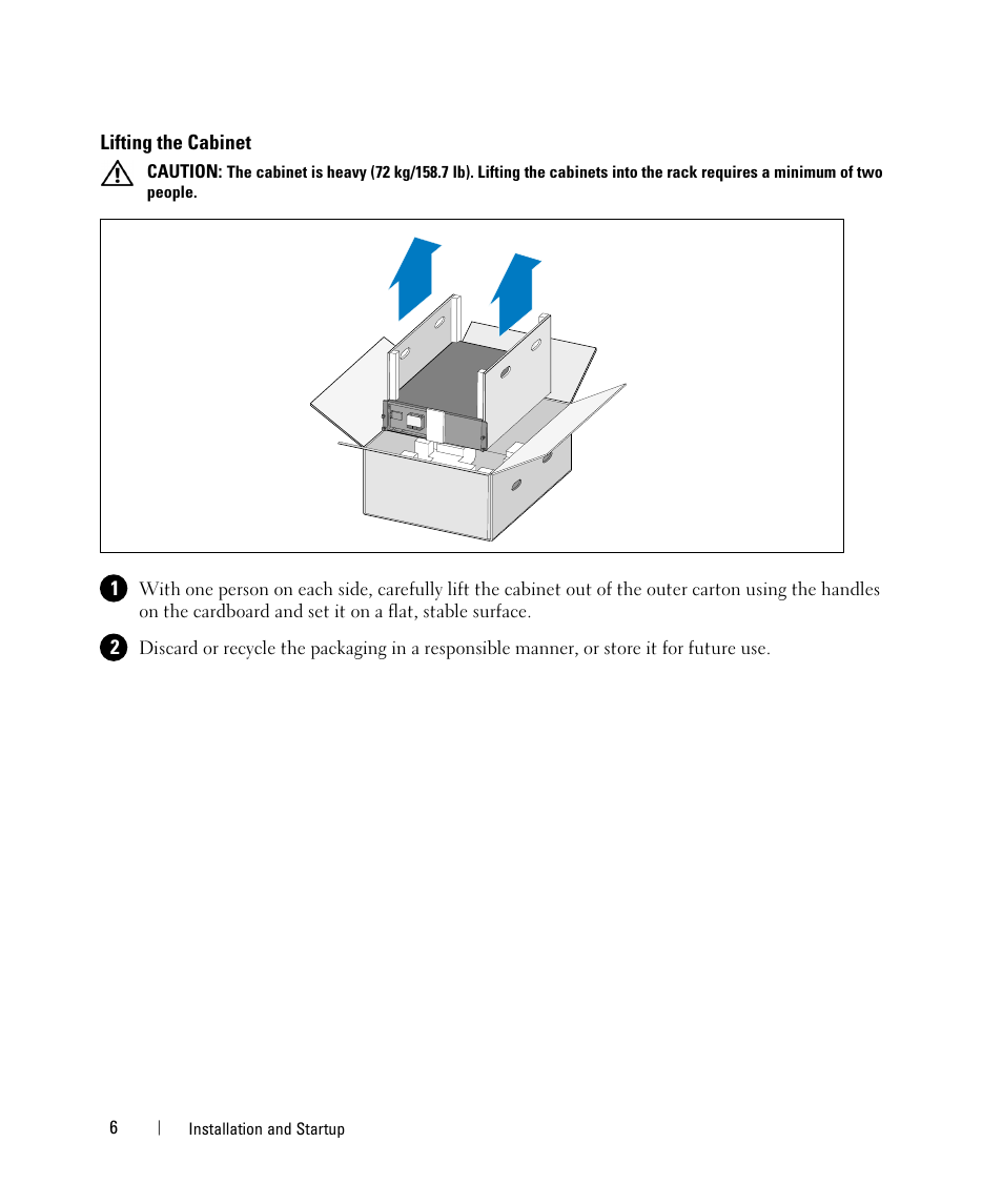 Lifting the cabinet | Dell 1642018871 User Manual | Page 8 / 184