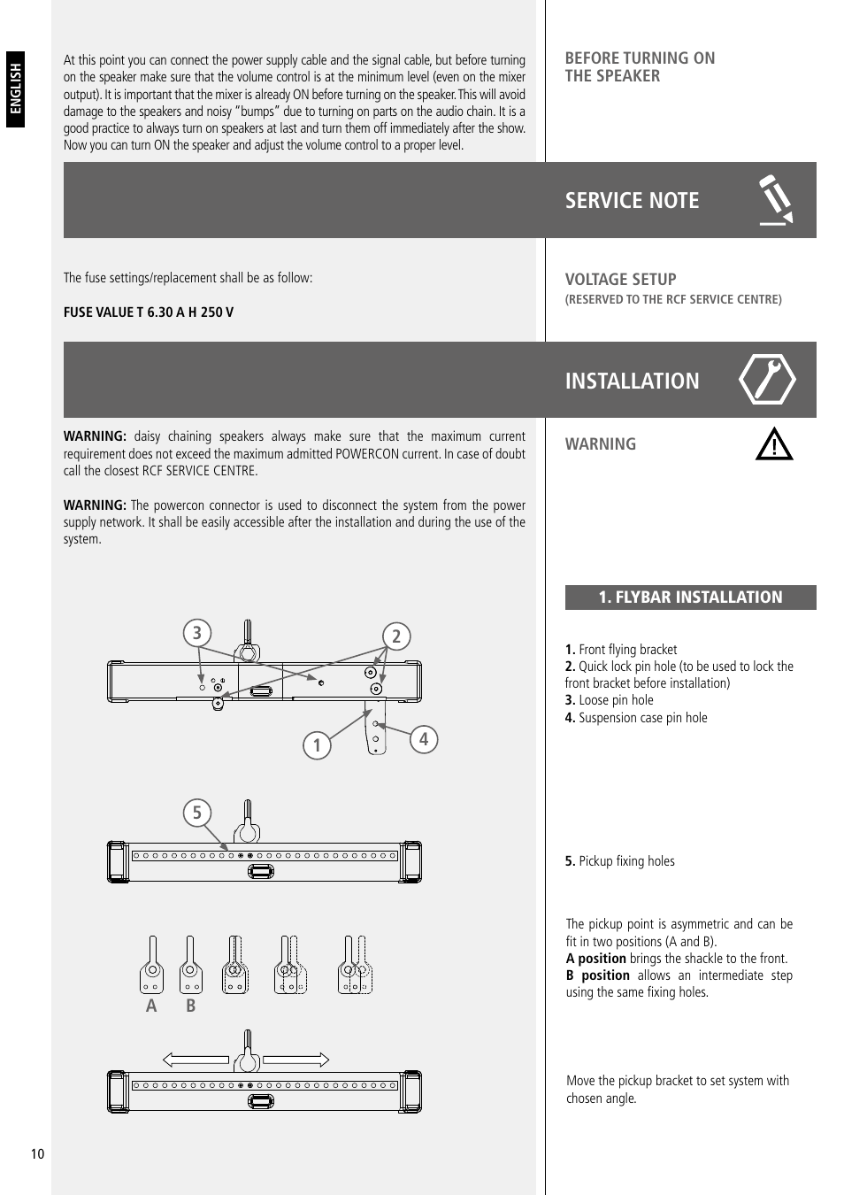 Installation | RCF Active 2200W 3-Way Line Array Module with 4 Channels of Class-D Amplification User Manual | Page 10 / 24