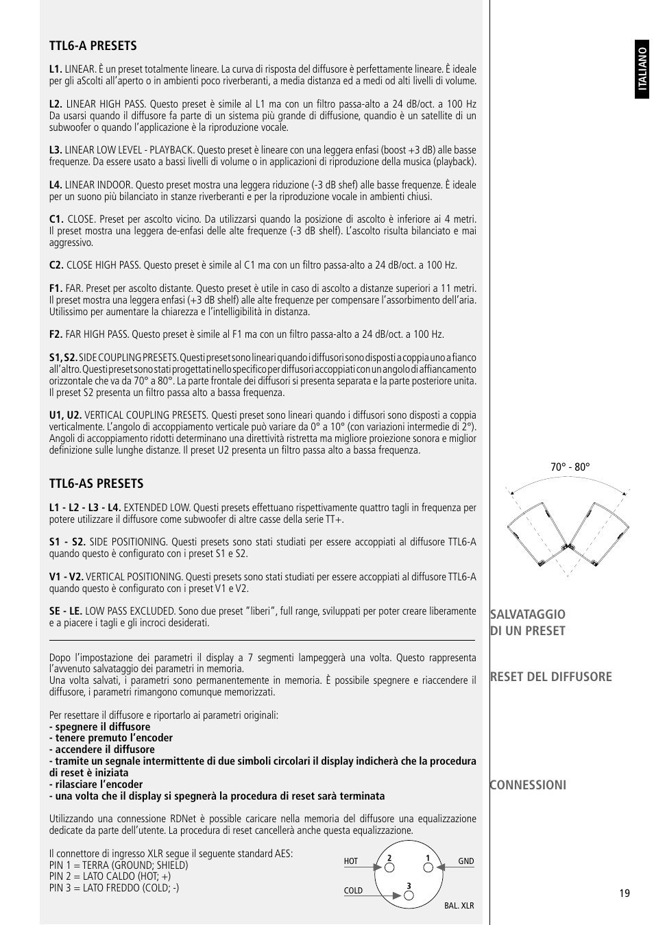 RCF Active 2200W 3-Way Line Array Module with 4 Channels of Class-D Amplification User Manual | Page 19 / 24