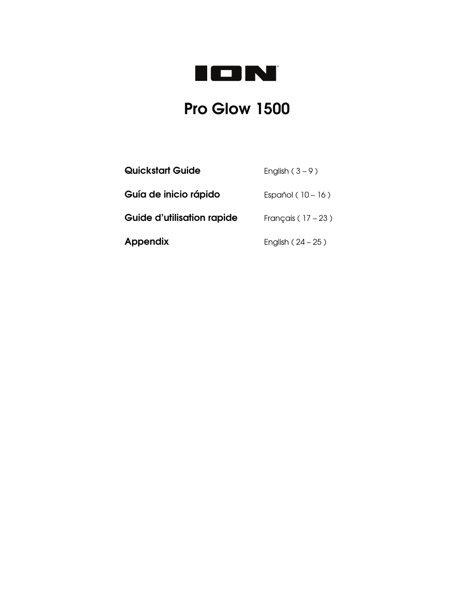 ION Audio Pro Glow 1500 Complete High-Powered 500W Bluetooth Speaker System User Manual | 28 pages