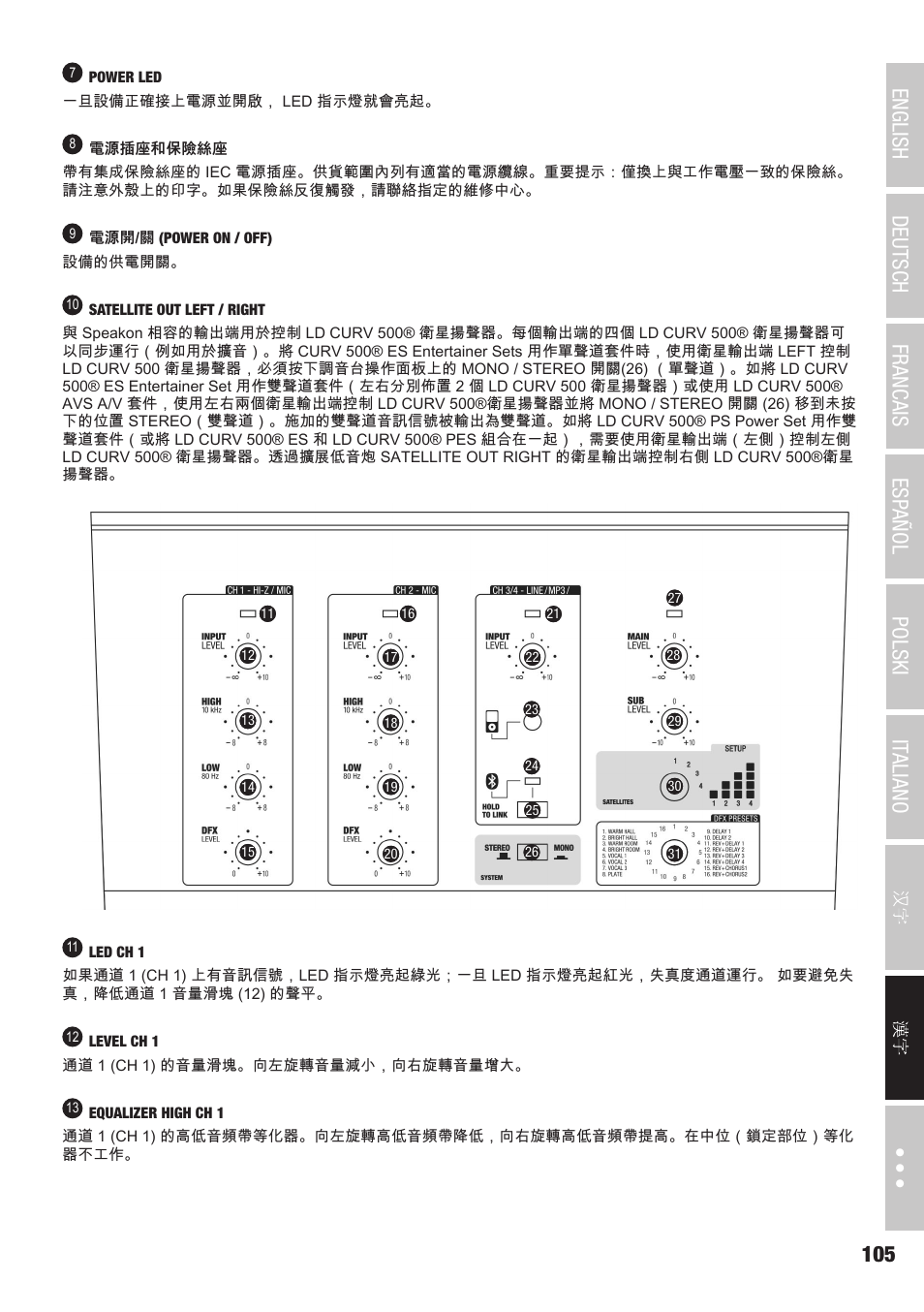 LD Systems CURV 500 AVS Portable Array System AV Set with Speaker Cables (Black) User Manual | Page 105 / 120