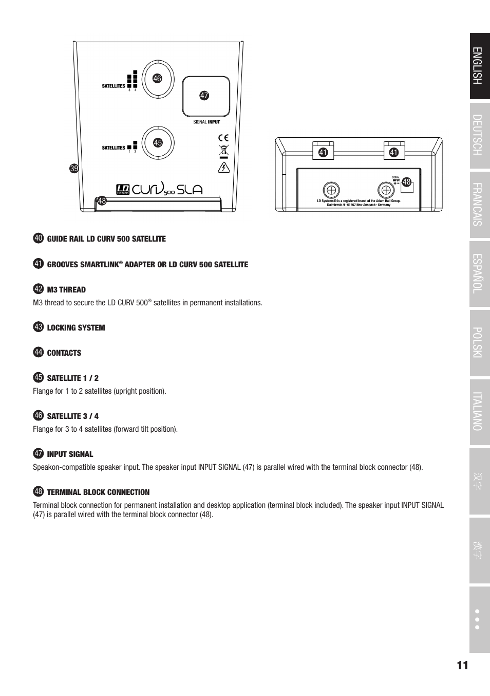 LD Systems CURV 500 AVS Portable Array System AV Set with Speaker Cables (Black) User Manual | Page 11 / 120