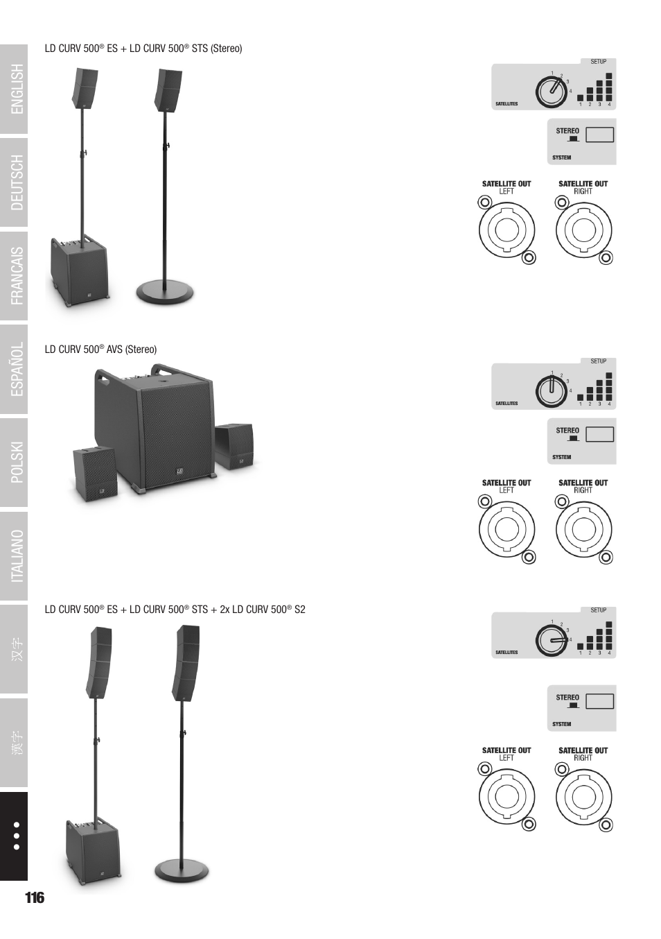LD Systems CURV 500 AVS Portable Array System AV Set with Speaker Cables (Black) User Manual | Page 116 / 120