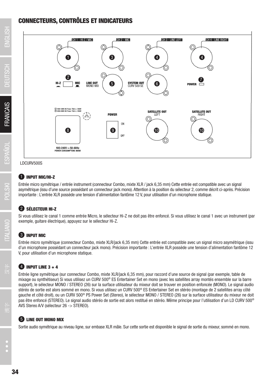 LD Systems CURV 500 AVS Portable Array System AV Set with Speaker Cables (Black) User Manual | Page 34 / 120