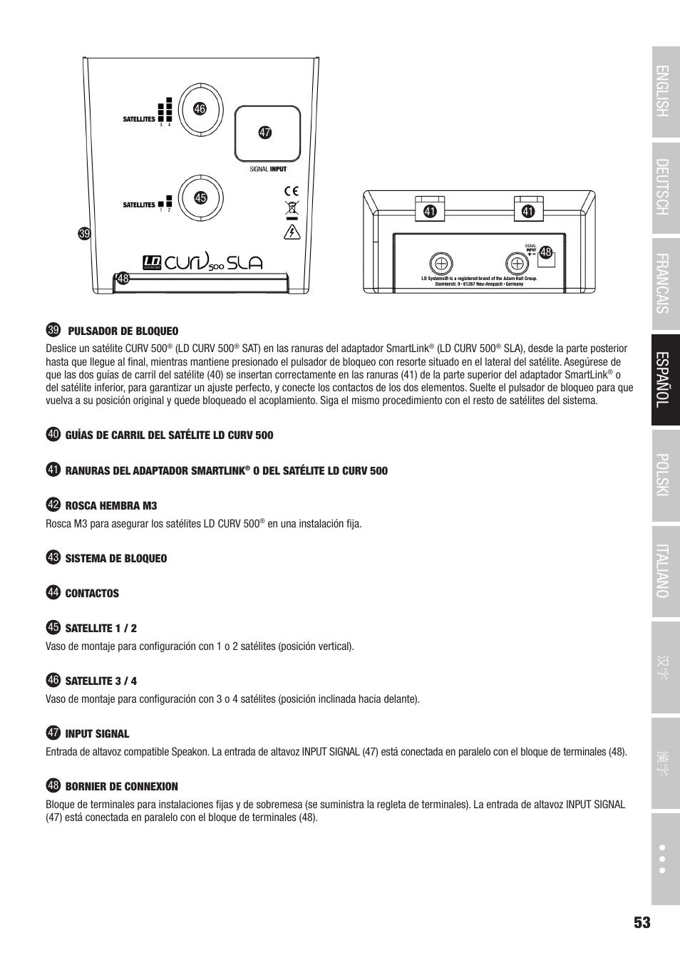 LD Systems CURV 500 AVS Portable Array System AV Set with Speaker Cables (Black) User Manual | Page 53 / 120