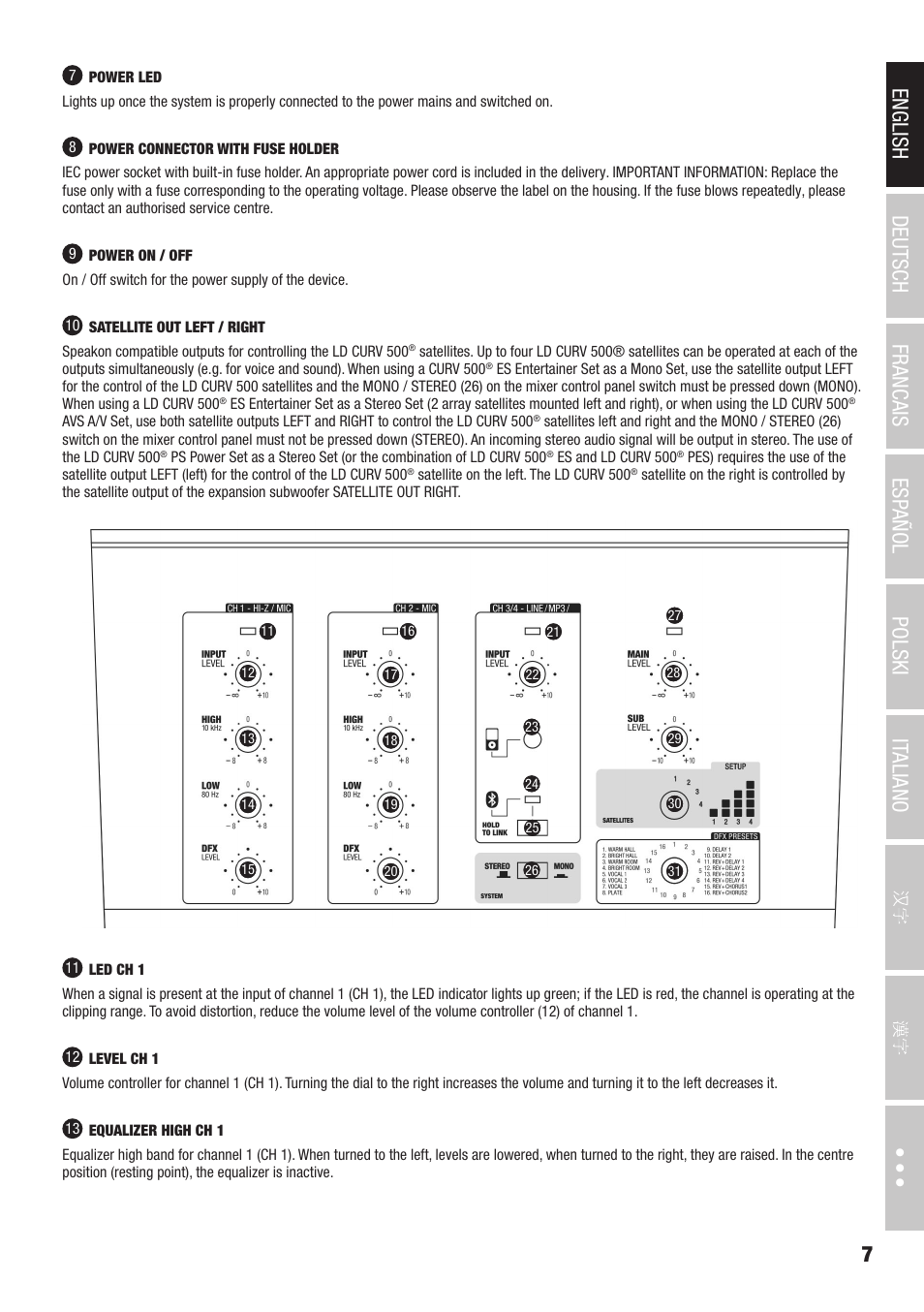 LD Systems CURV 500 AVS Portable Array System AV Set with Speaker Cables (Black) User Manual | Page 7 / 120