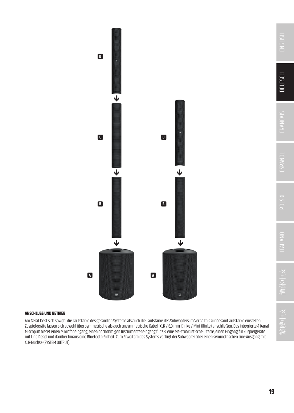 LD Systems MAUI 5 Ultra-Portable Column PA System with Mixer and Bluetooth (Black) User Manual | Page 19 / 104