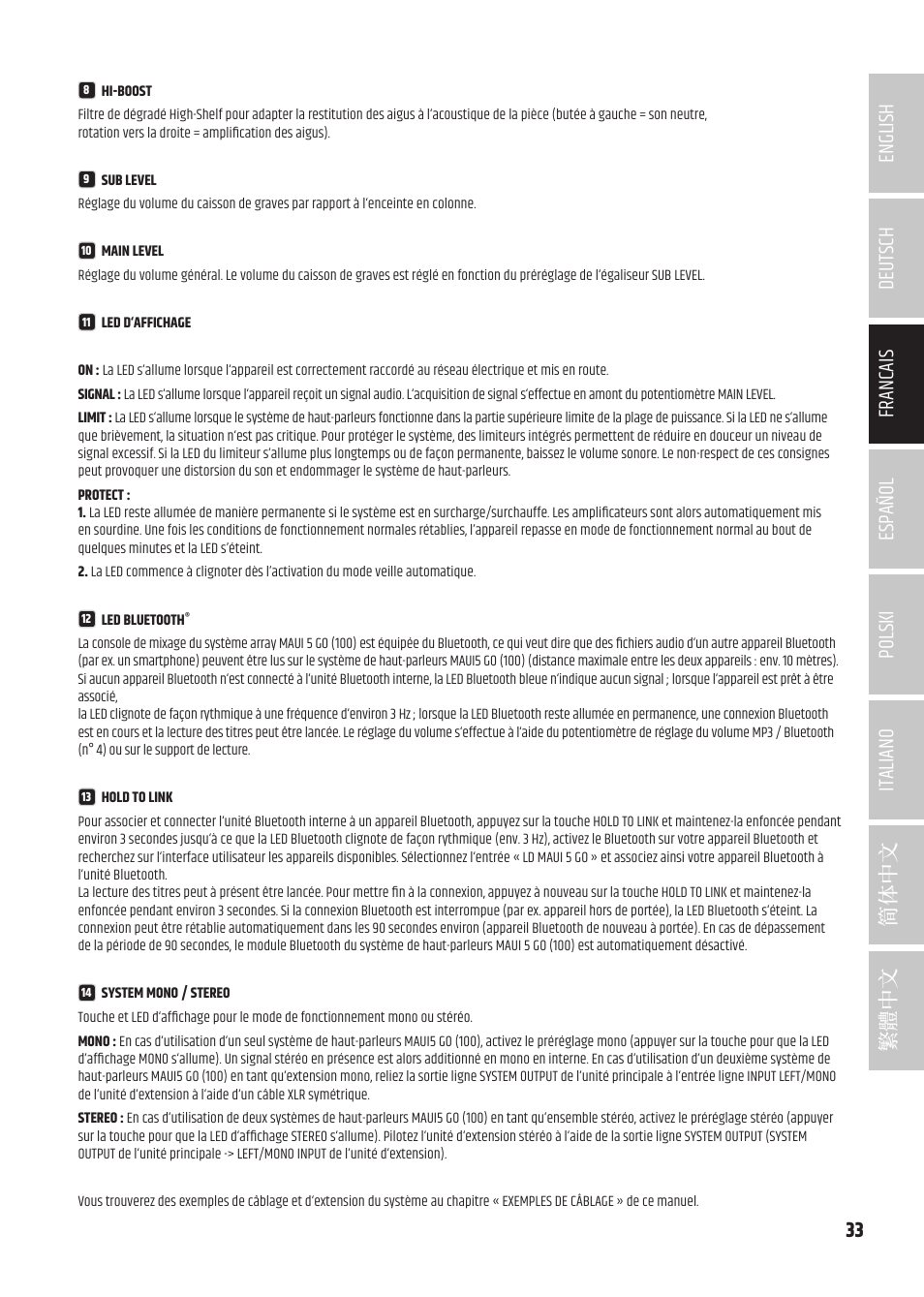 LD Systems MAUI 5 Ultra-Portable Column PA System with Mixer and Bluetooth (Black) User Manual | Page 33 / 104