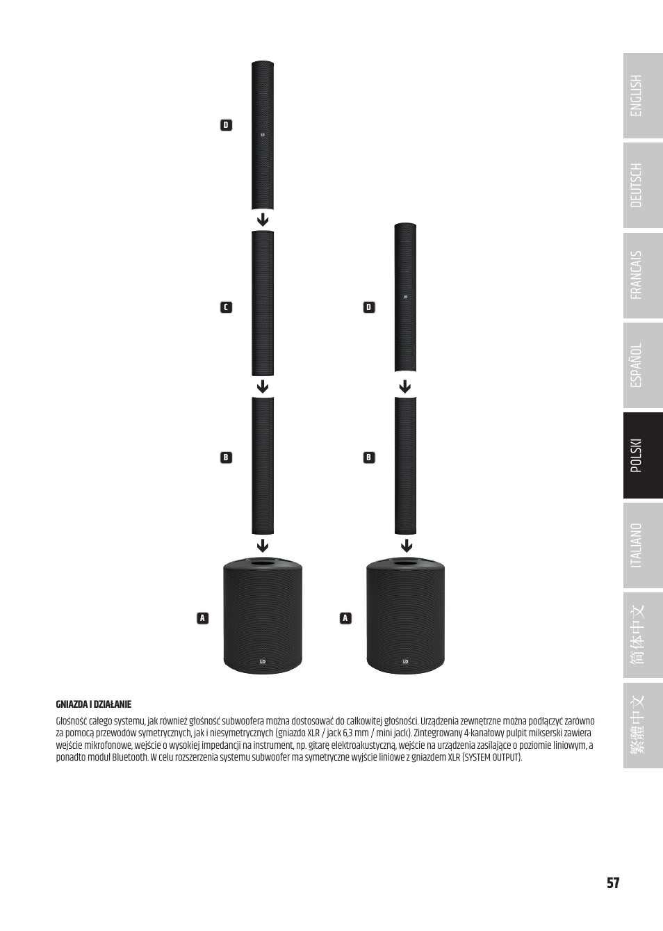 LD Systems MAUI 5 Ultra-Portable Column PA System with Mixer and Bluetooth (Black) User Manual | Page 57 / 104