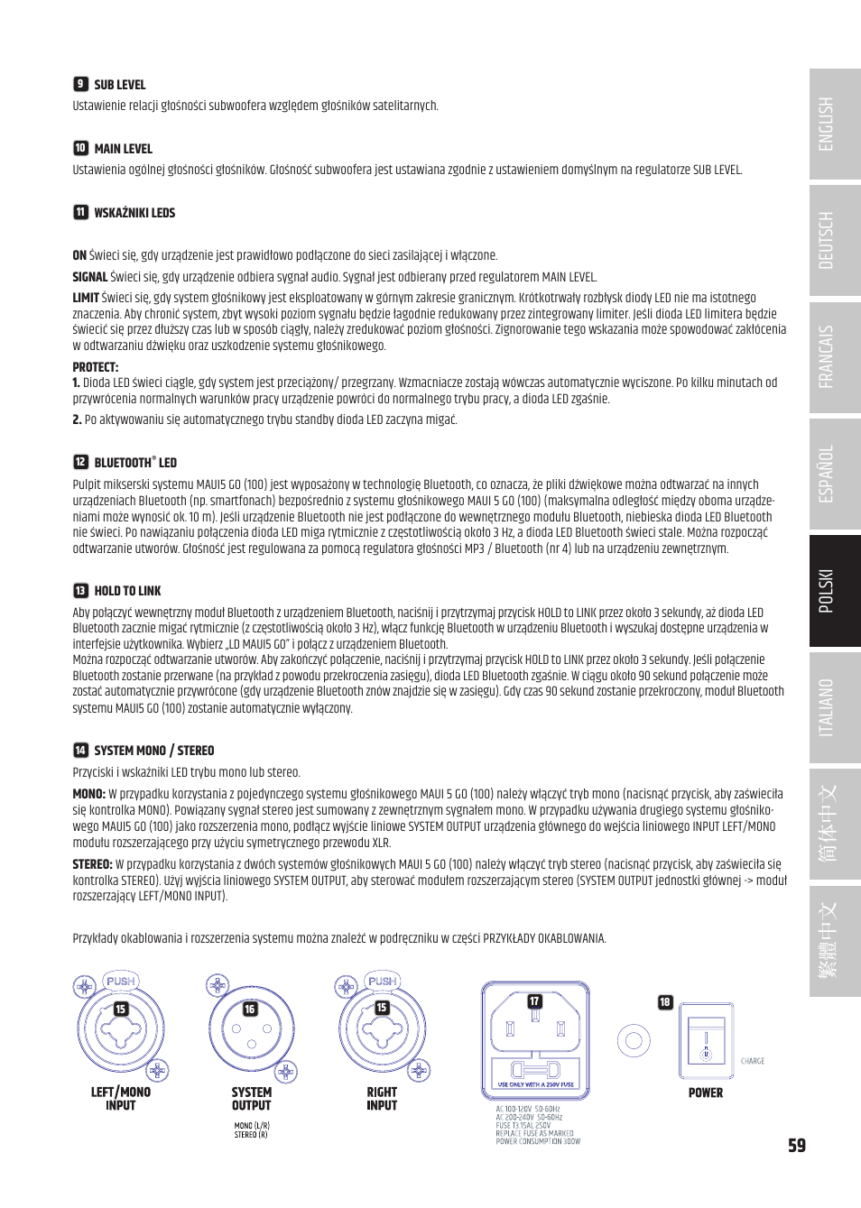 LD Systems MAUI 5 Ultra-Portable Column PA System with Mixer and Bluetooth (Black) User Manual | Page 59 / 104