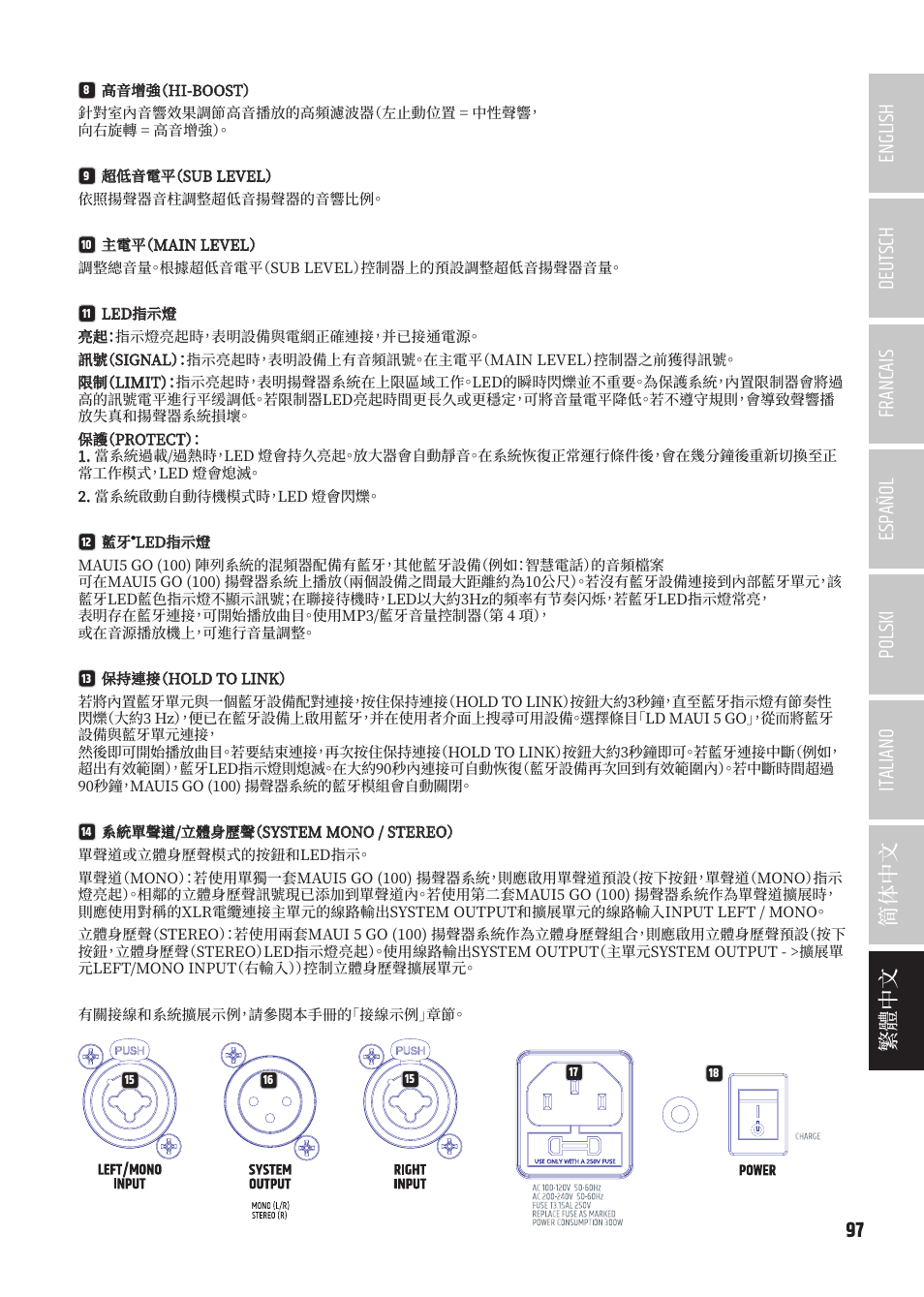 LD Systems MAUI 5 Ultra-Portable Column PA System with Mixer and Bluetooth (Black) User Manual | Page 97 / 104