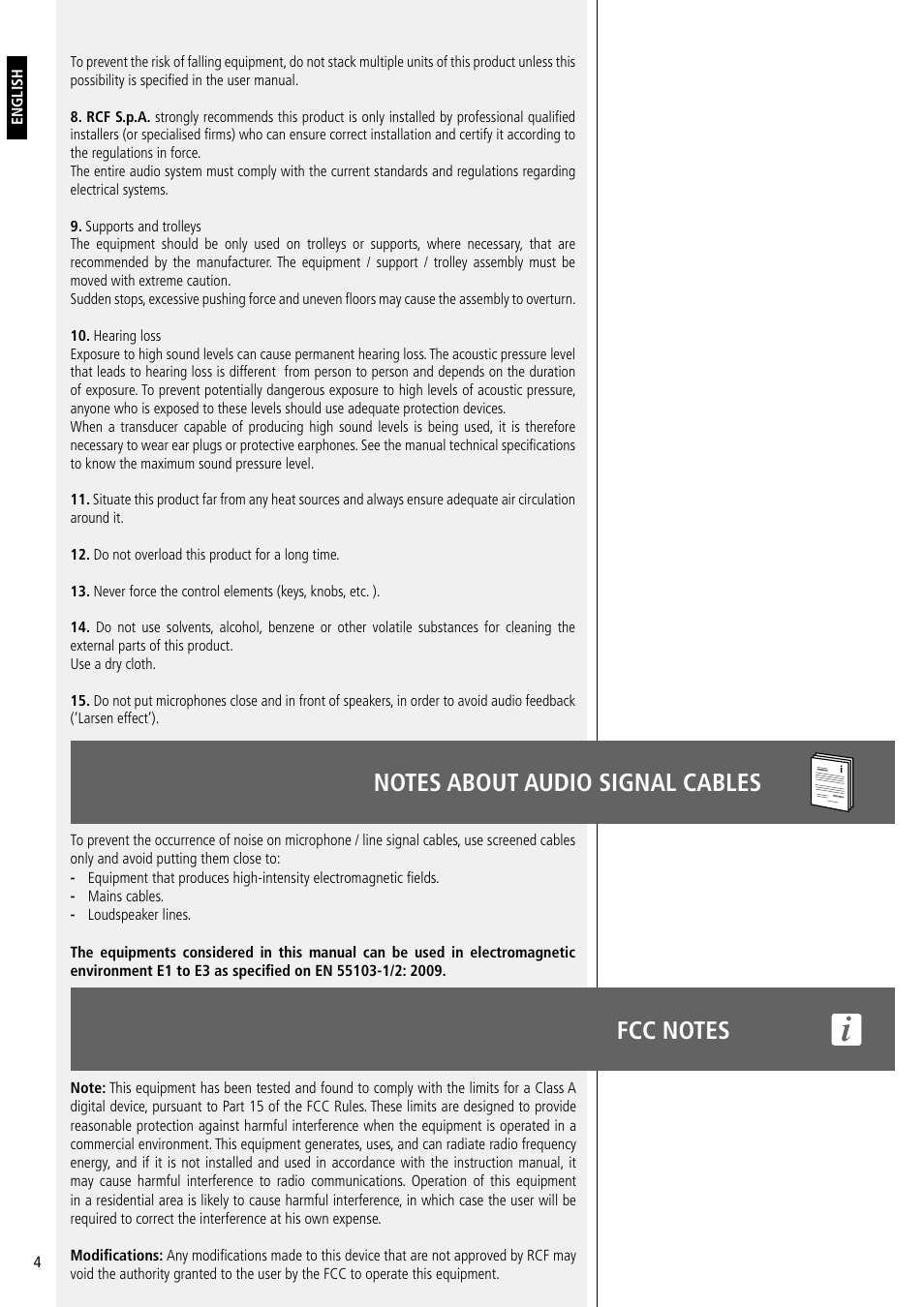 RCF EJ8 Active 12" 2-Way 1400W Portable Line Array PA System (Black) User Manual | Page 4 / 20