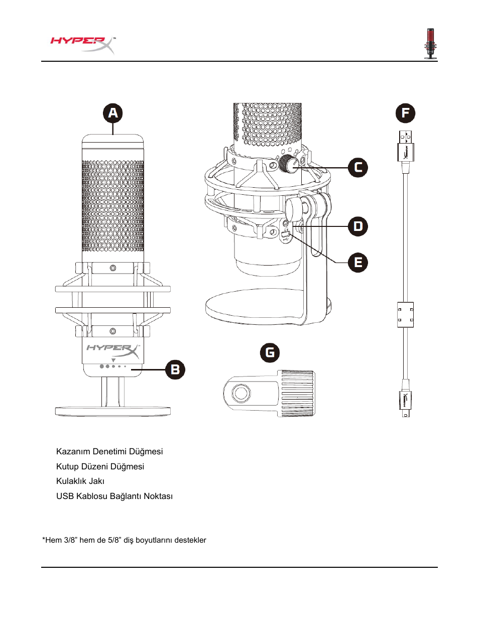 Genel görünüm | HyperX QuadCast USB Condenser Microphone User Manual | Page 132 / 241