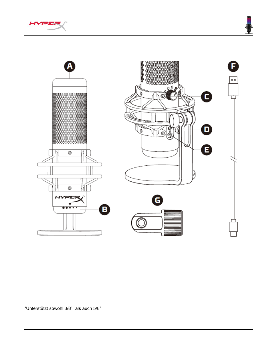 Überblick | HyperX QuadCast S USB Condenser Microphone User Manual | Page 38 / 273