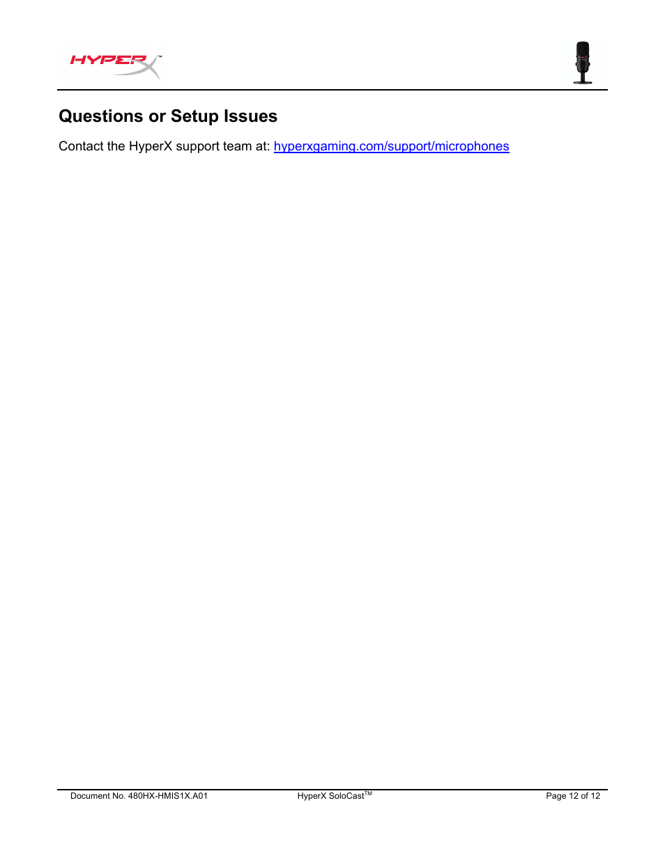 Questions or setup issues | HyperX SoloCast USB Condenser Microphone User Manual | Page 13 / 193