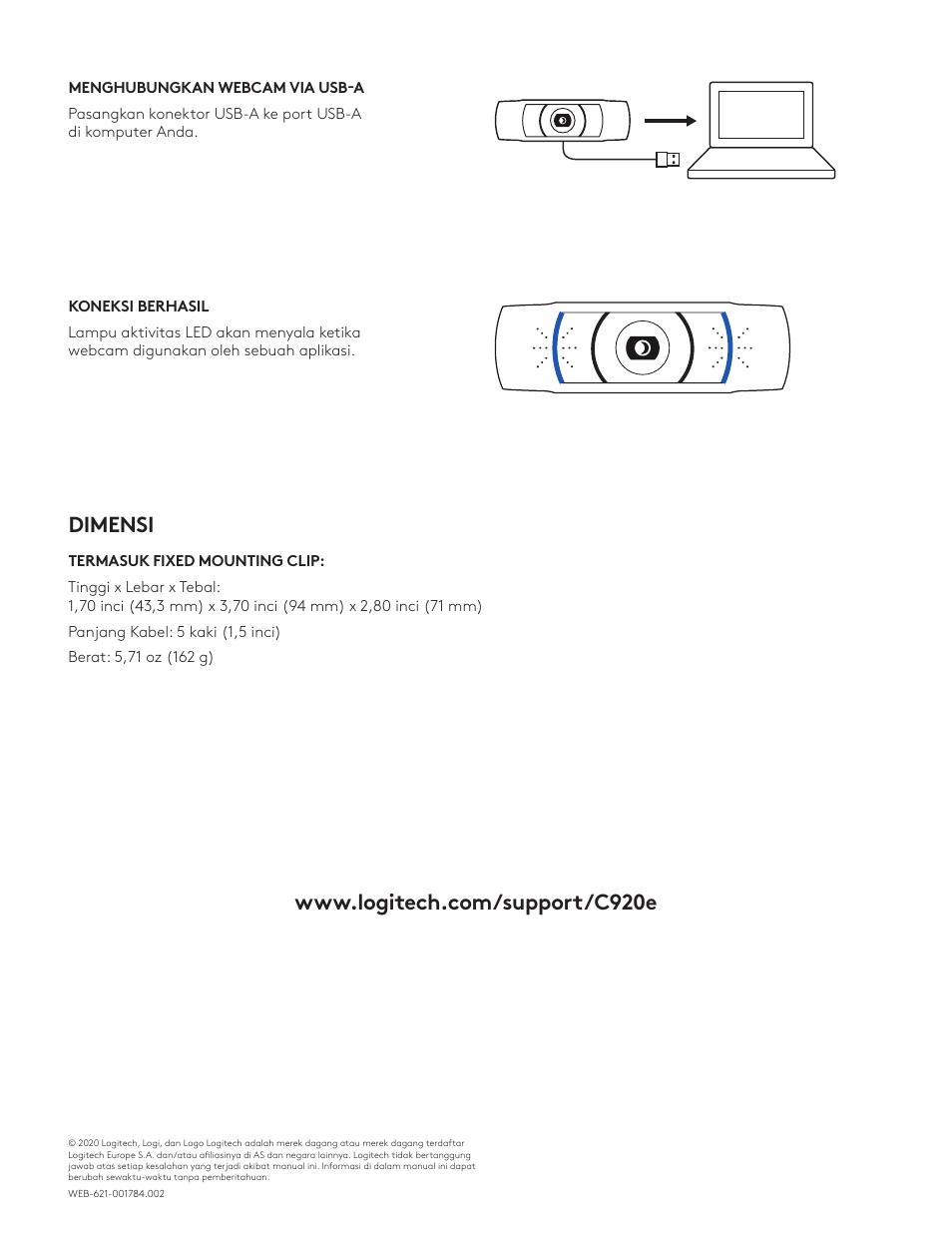 Logitech C920e 1080p Business Webcam User Manual | Page 130 / 130