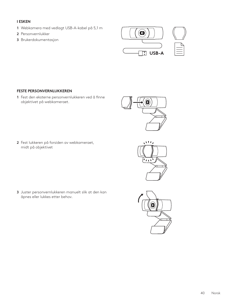 Logitech C920e 1080p Business Webcam User Manual | Page 40 / 130