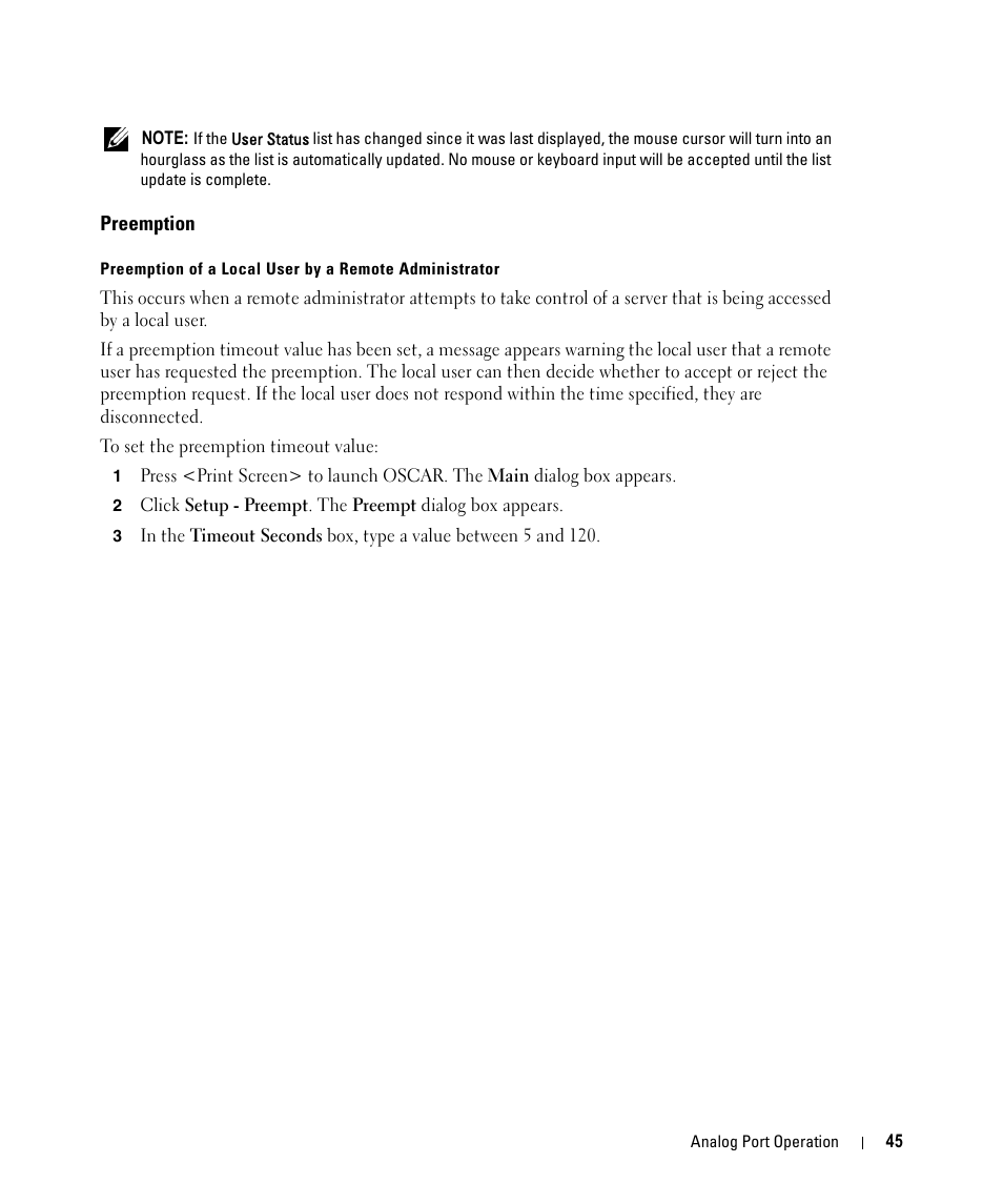 Preemption | Dell 2161DS User Manual | Page 45 / 86