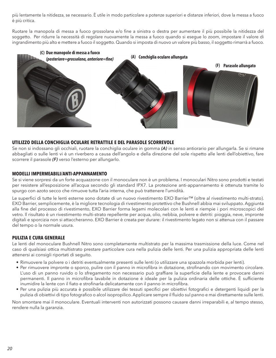 Bushnell Nitro 20-60x65 Spotting Scope (Angled Viewing) User Manual | Page 20 / 24