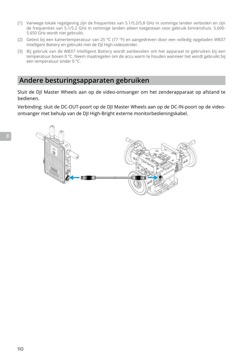 Andere besturingsapparaten gebruiken | DJI Transmission Standard TX/RX Combo User Manual | Page 110 / 133