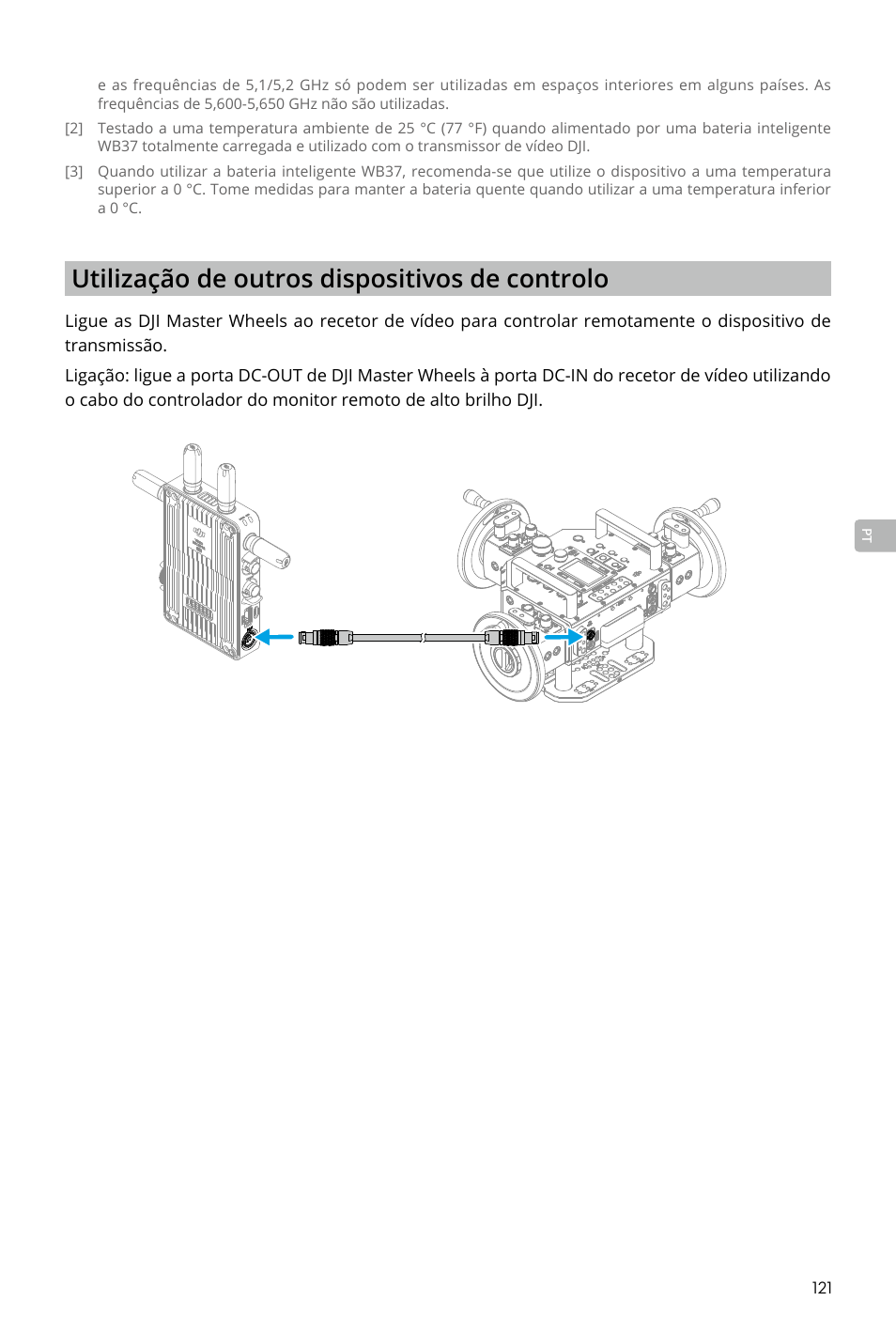 Utilização de outros dispositivos de controlo | DJI Transmission Standard TX/RX Combo User Manual | Page 121 / 133